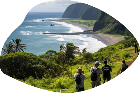A group of people strolling by the shore of a beach, enjoying the scenic view and the sound of the waves A group of people strolling by the shore of a beach, enjoying the scenic view and the sound of the waves
