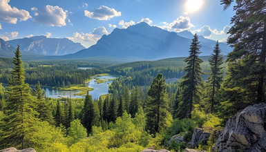 Fairmont Banff Springs Resort near the river