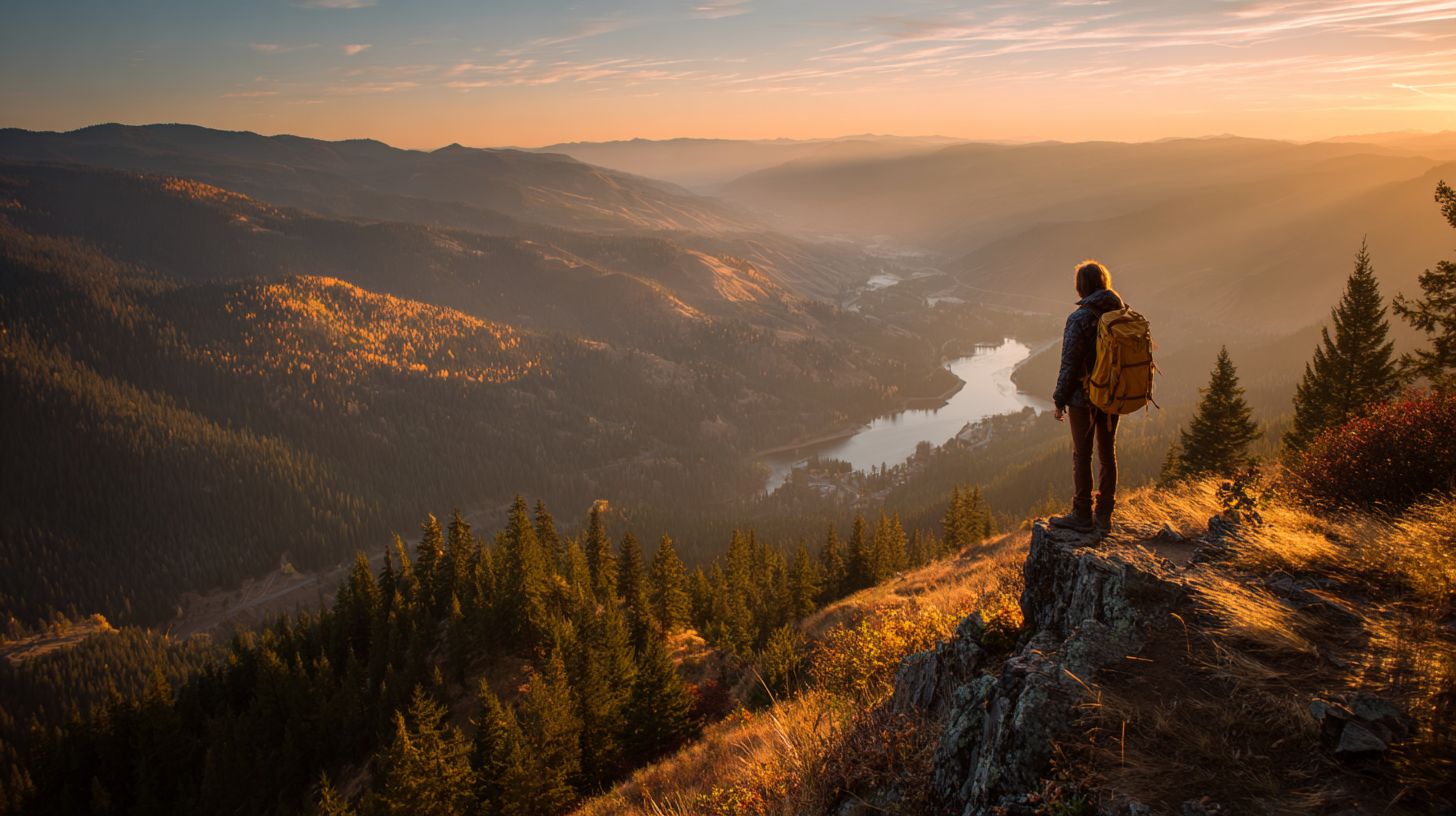 man standing in the cliff