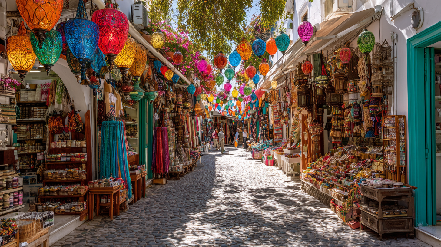 Cultural bazaar shopping in Bodrum, Turkey Cultural bazaar shopping in Bodrum, Turkey