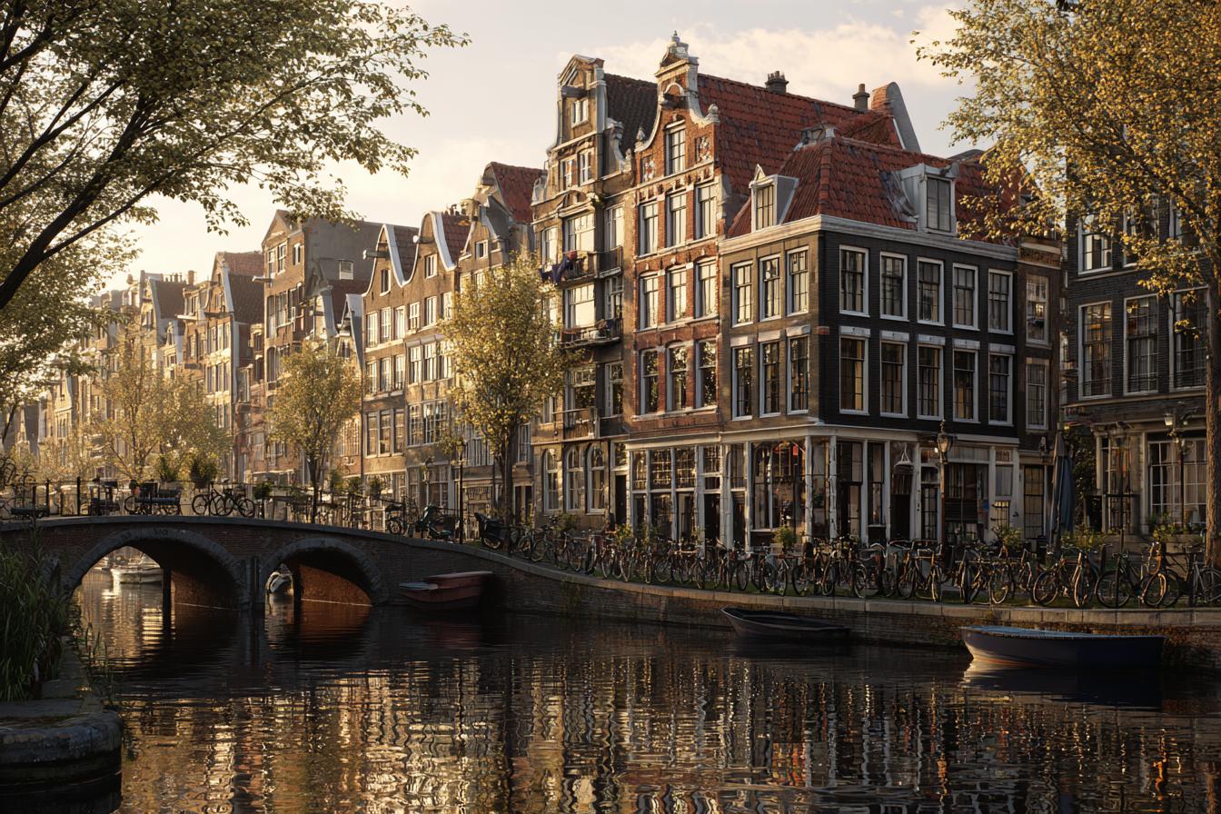 Elegant canal side apartment in amsterdam tall, Netherlands