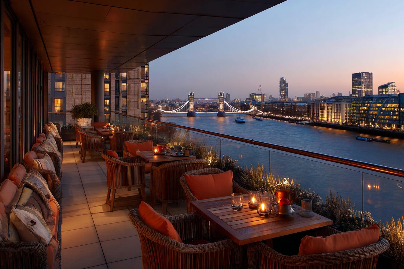 Luxury hotels with thames views in london, UK
