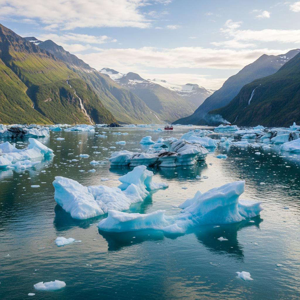 Hikers trekking peaceful snow-covered trails in Nuuk, immersing in the serene winter landscape of Greenland. Hikers trekking peaceful snow-covered trails in Nuuk, immersing in the serene winter landscape of Greenland.