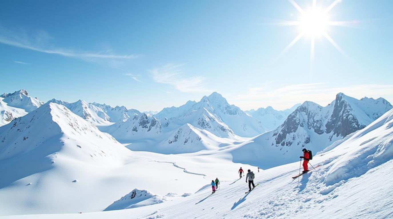 Renowned mountain resort in Greenland set in pristine winter landscape, showcasing exceptional outdoor experiences. Renowned mountain resort in Greenland set in pristine winter landscape, showcasing exceptional outdoor experiences.