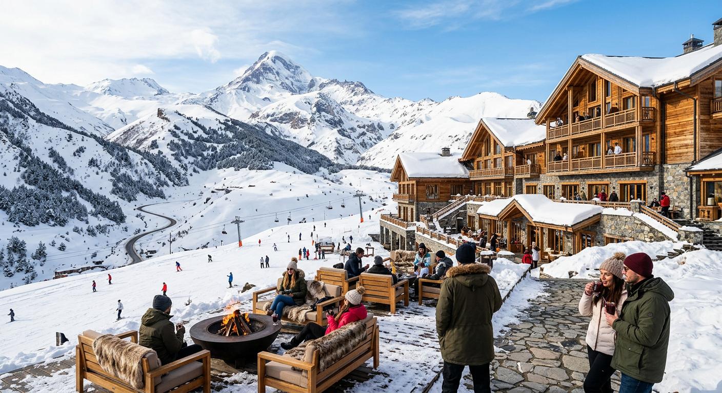 Premier mountain destination in Gudauri highlighting stunning winter scenery and luxury alpine accommodations.