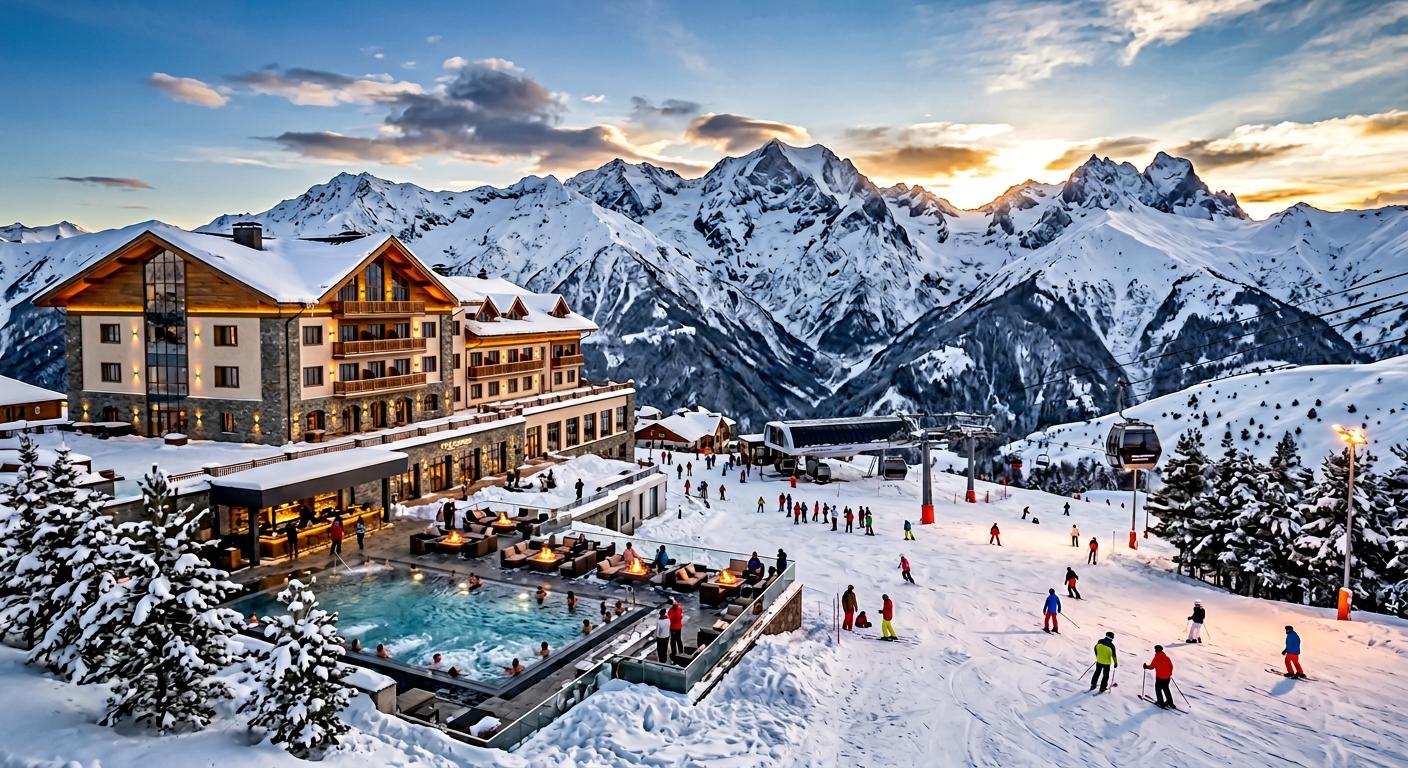 Celebrated alpine resort in Gudauri with a dramatic backdrop and exclusive winter amenities.