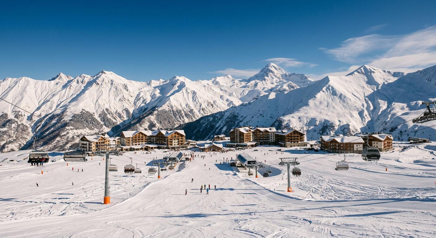 Distinguished winter destination in Gudauri showcasing breathtaking alpine environments and top mountain facilities.