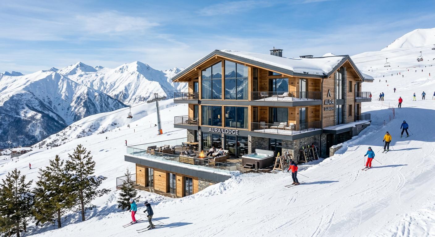 Premium ski-in ski-out accommodation in Gudauri, offering direct slope access in a high-end mountain property for discerning guests.