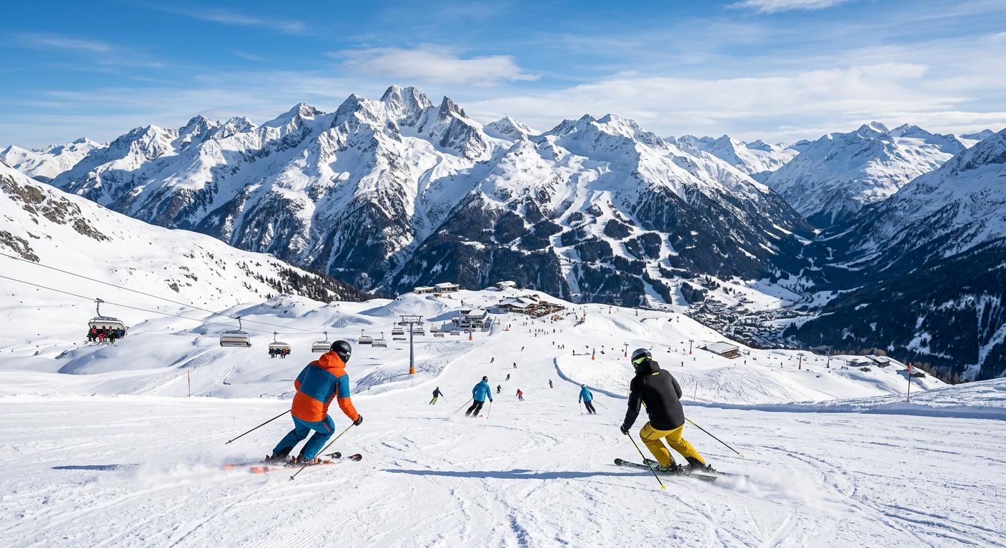 Premier alpine destination in Ischgl featuring breathtaking views and perfect skiing conditions, styled for adventurous travelers.