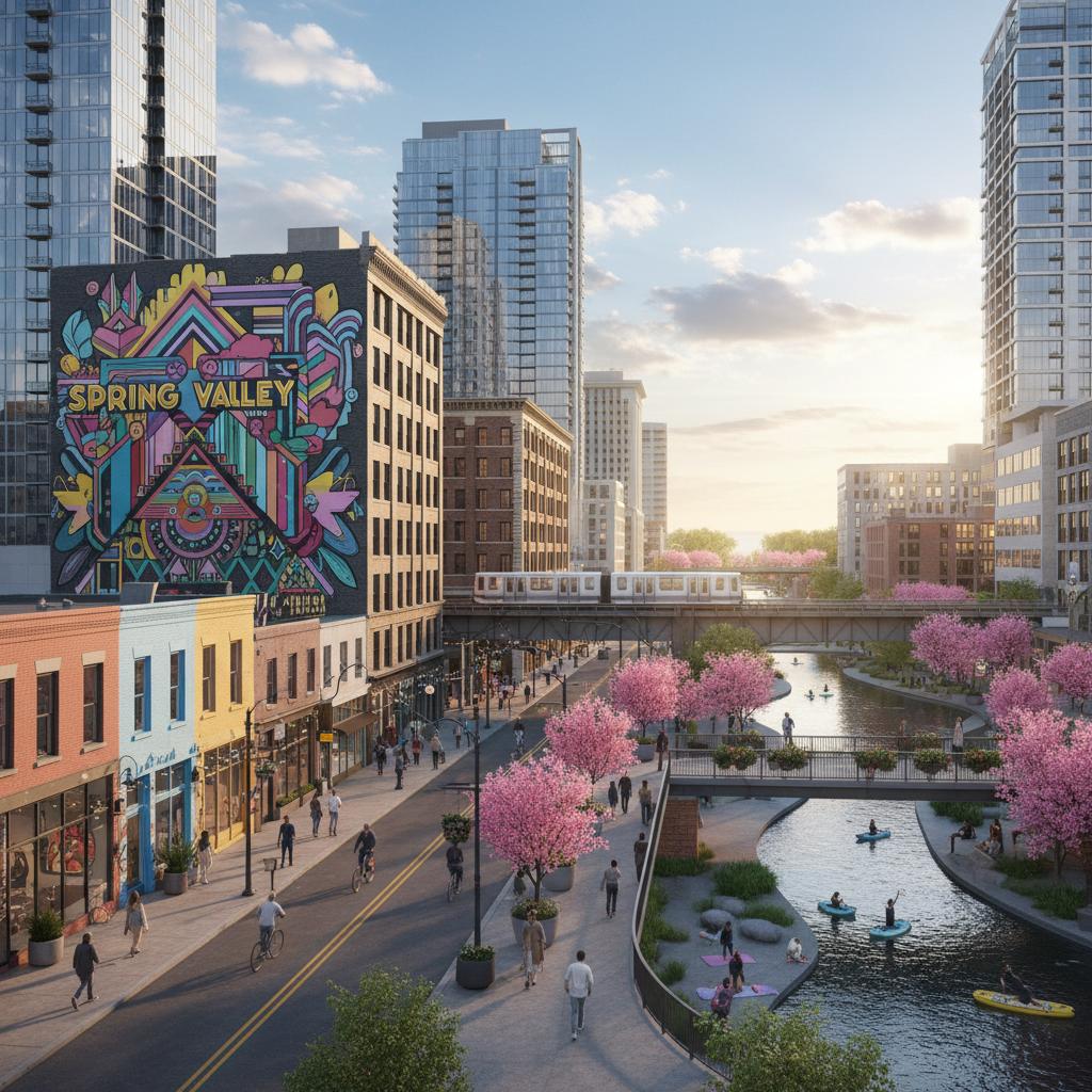 Spring Valley featuring eclectic attractions and outdoor activities showcasing city life.