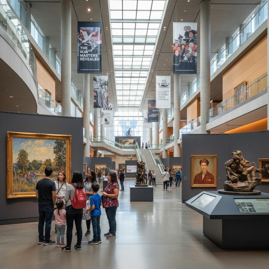 Art museum interior showcasing masterpieces in engaging cultural atmosphere.