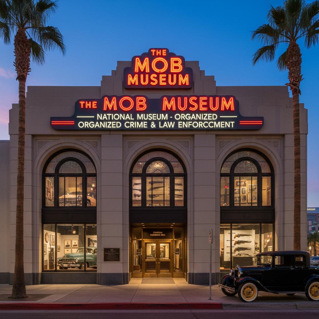 Mob Museum's elegant architecture reflecting its cultural significance.