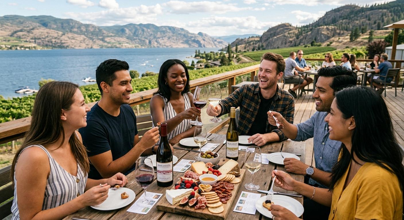 Dynamic travel insights blog image featuring wine tastings and local foods in Naramata. Dynamic travel insights blog image featuring wine tastings and local foods in Naramata.