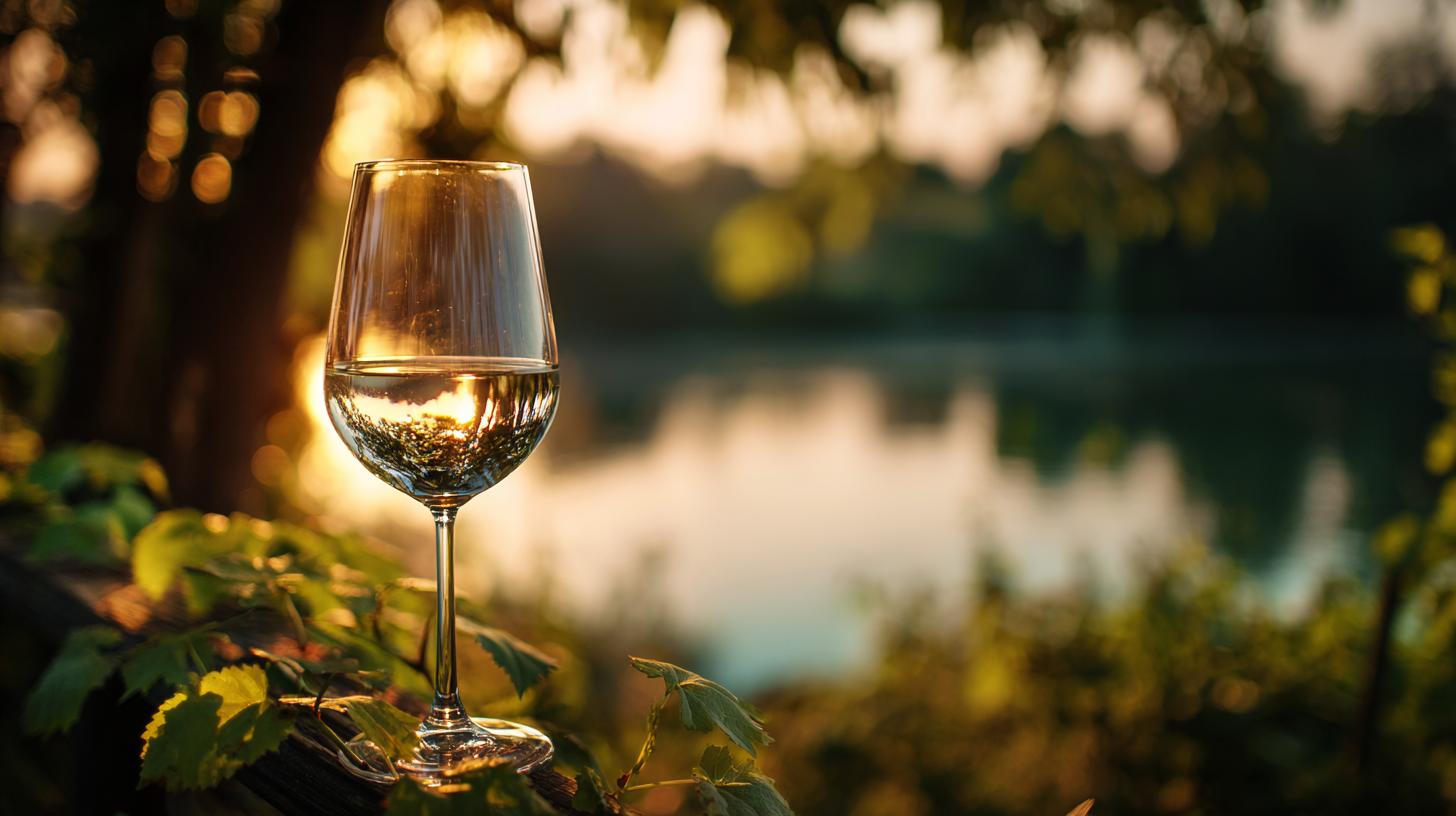 Bustling Naramata market during a festival, capturing vibrant colors and the festive spirit. travelnerd-foreground-wine-glass-with-vineyard-reflection-blu-4b2e8328-68bd-41da-856f-60d682cbbb91-0