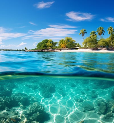 the clear waters of Rosario Islands
