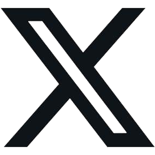 Logo of X in black