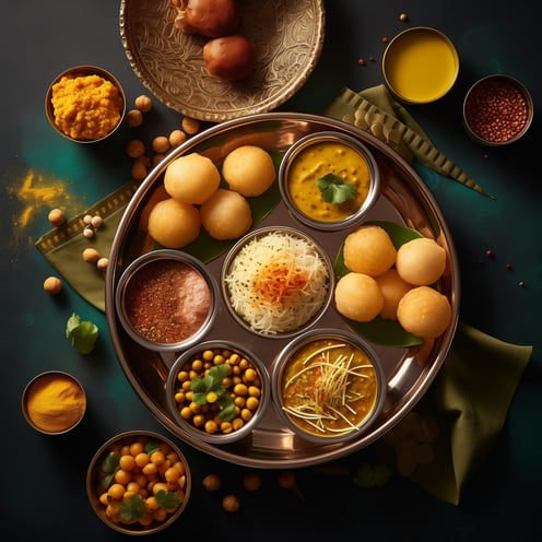 a plate of pani puri a plate of pani puri