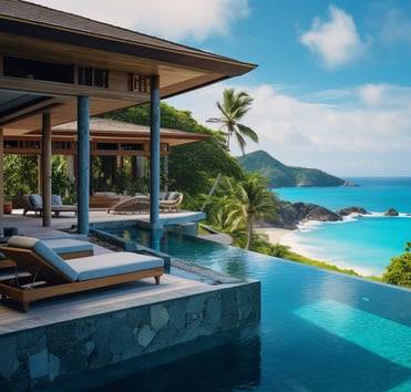 A pool with a view of the ocean A pool with a view of the ocean