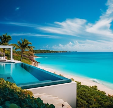 A pool with a view of the ocean A pool with a view of the ocean