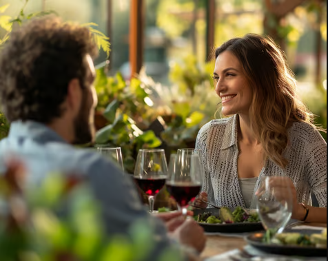Romantic dinner for two in a charming garden setting