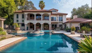 Serene luxury home with pool and garden oasis