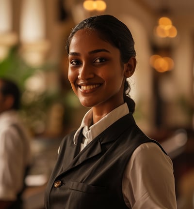 A female hotel staff