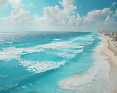 a beach with a view of the ocean