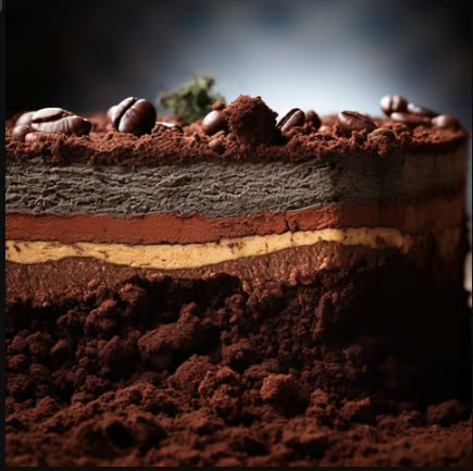 Cake topped with coffee beans. Cake topped with coffee beans.