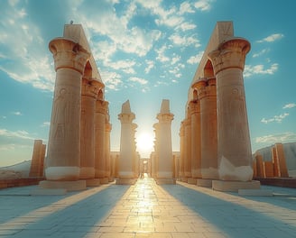 a large stone pillar with columns and a sky background in Luxor a large stone pillar with columns and a sky background in Luxor