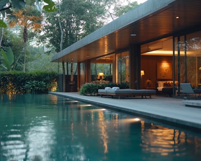 a modern luxury vacation rental in Bali, Indonesia