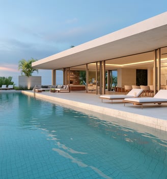 a modern luxury rental in Cancun, Mexico