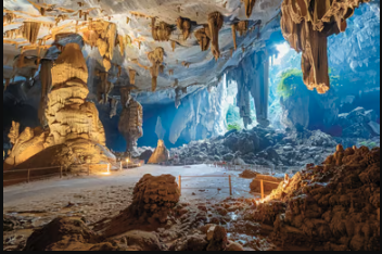The interior of the Pho Nha-Ke Bang Caves in Vietnam The interior of the Pho Nha-Ke Bang Caves in Vietnam