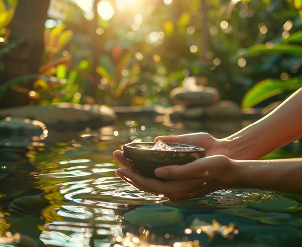 Traditional Balinese massage in luxurious private villa setting. Traditional Balinese massage in luxurious private villa setting.