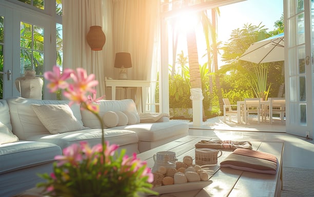 A small villa rental with its owners about to welcome their guests.