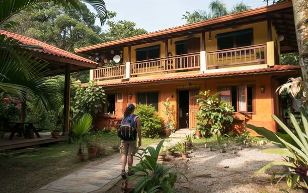 A small villa rental with its owners about to welcome their guests.