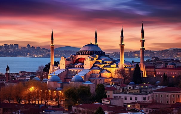 Hagia Sophia at sunset in Turkey Hagia Sophia at sunset in Turkey