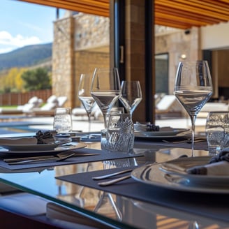 Dining set up in a luxurious home, 