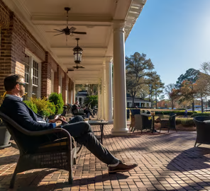 a man enjoying the morning at a country club in South Carolina