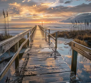 the iconic boardwalk at Huntington Beach State Park, SC