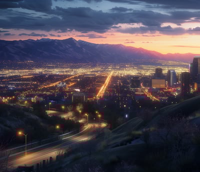Panoramic view of Salt Lake City, Utah.