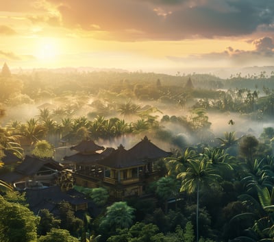 A panoramic view of Ubud, Indonesia.
