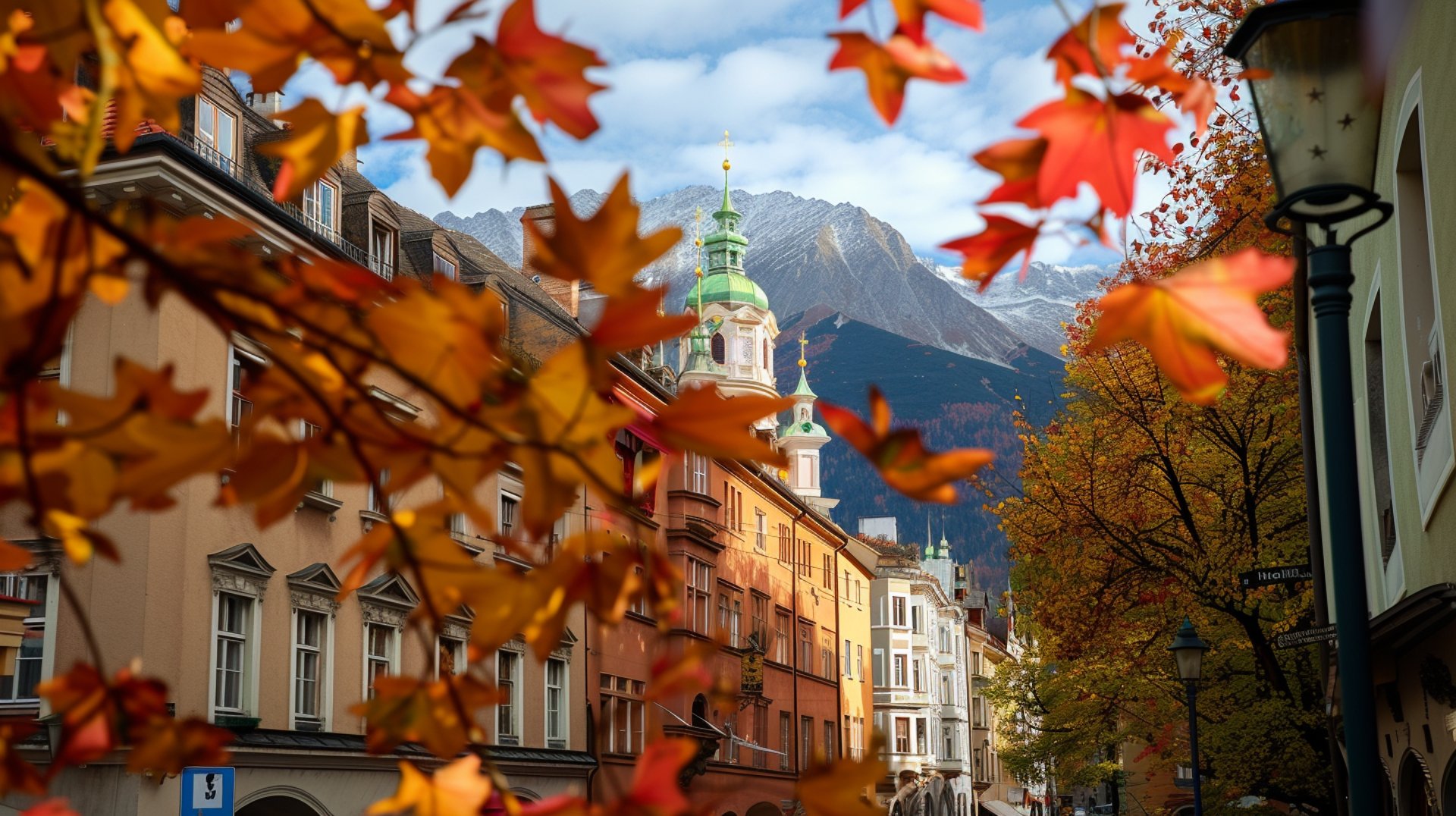Just enjoying the fall colors outside my window, with the mountains in the distance