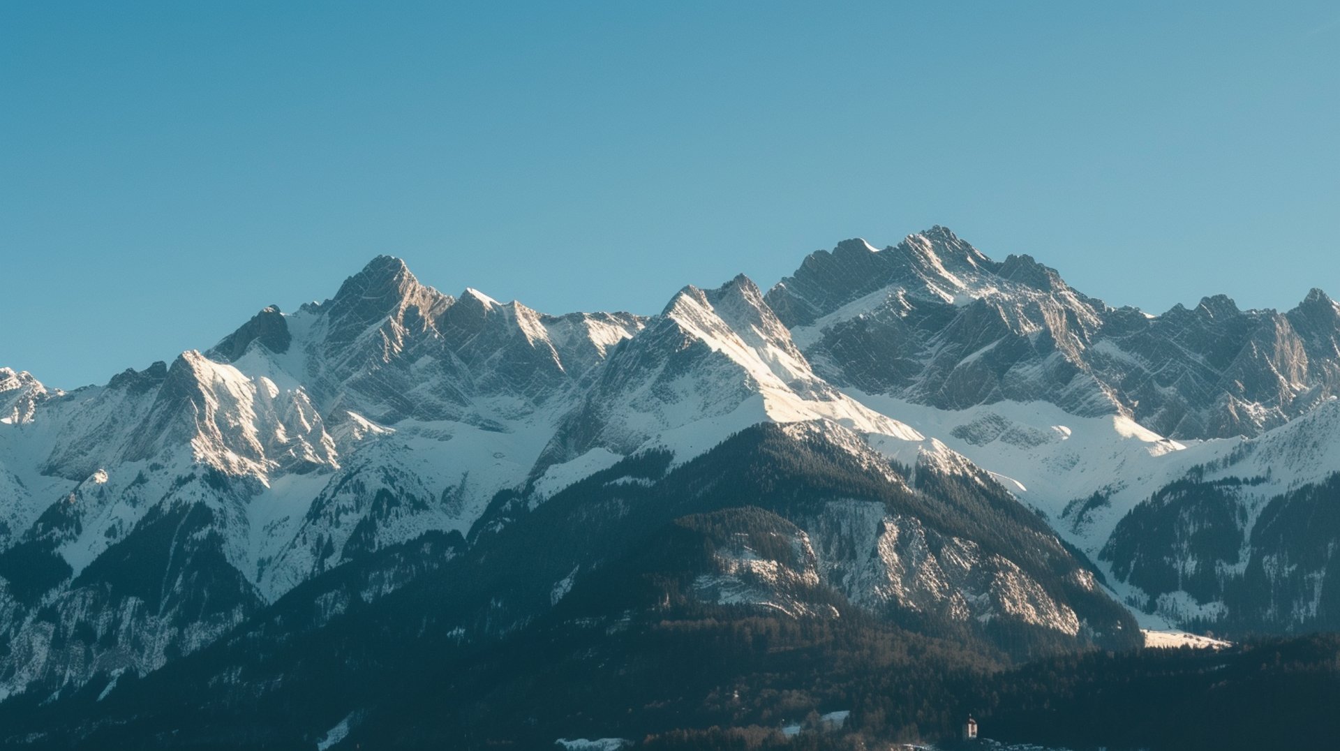 mountain range with nothing but the sky