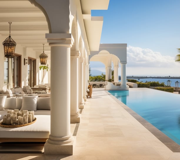 view from corridor of a luxury villa