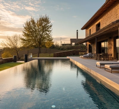 Creative depiction of a private villa for rent in Santiago, Spain