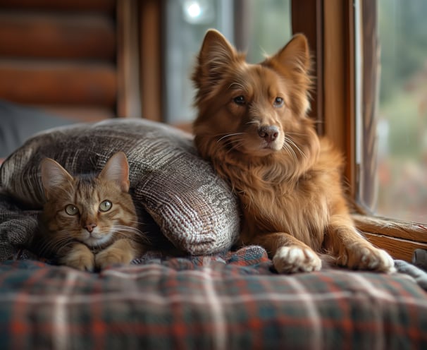 pets inside a cabin near Sequoia National Park pets inside a cabin near Sequoia National Park