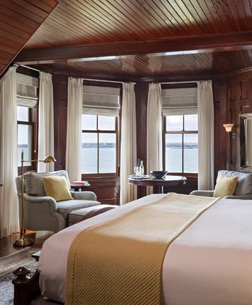 a room at the Castle Hill Inn in Newport, RI