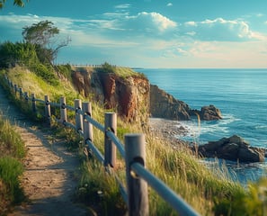 a fenced area on a cliff