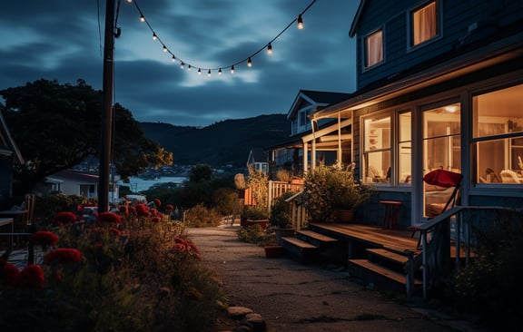 a house with a deck