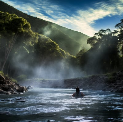 a person in a body of water